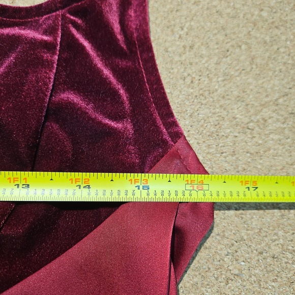Vampy Red Burgundy Velvet Corset Top Goth Coquette Dark Fairy Whimsygoth Bustier - Picture 4 of 7
